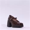 Wonders Lady Bold Mary Jane Heel - Brown Patent